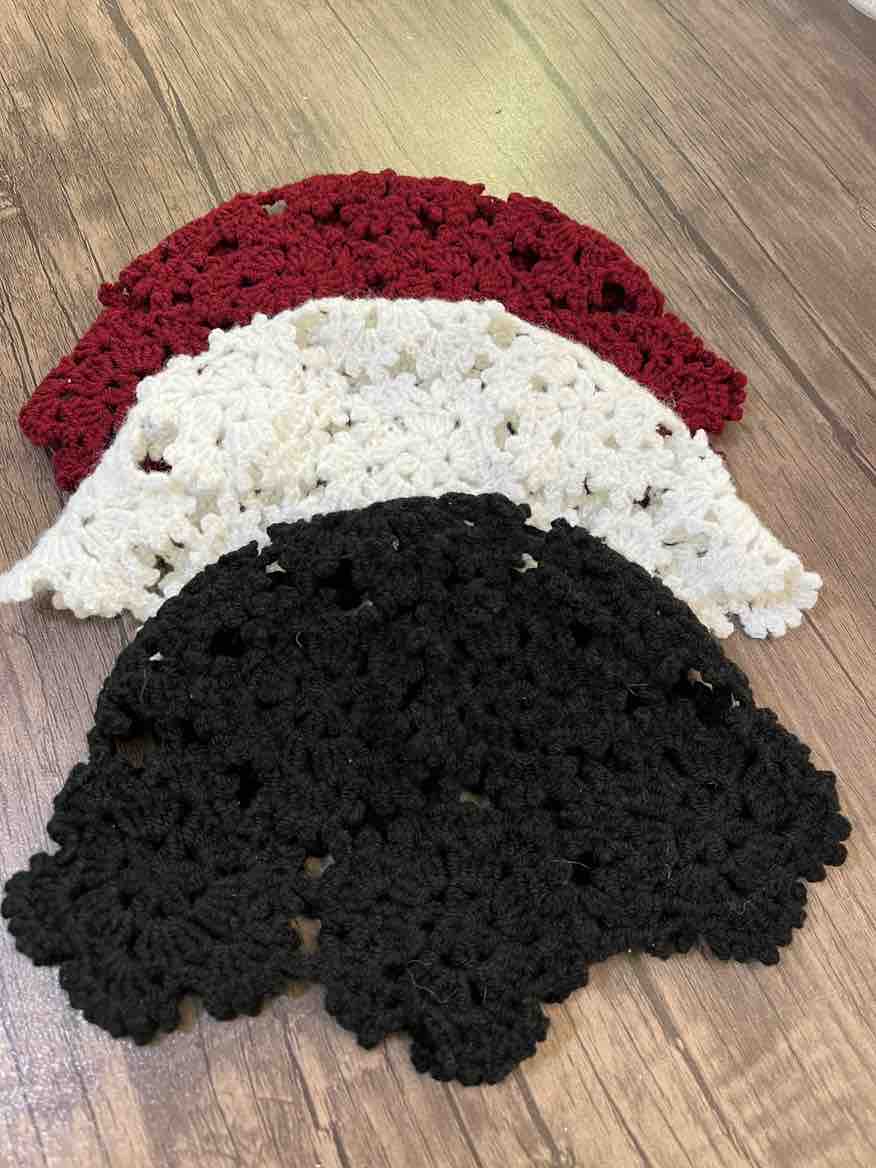 کلاه موتیف توری